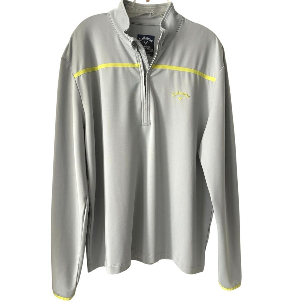 Callaway Gray 1/4 Zip Pullover Mens Size L Weather Series Golf Jacket Layer